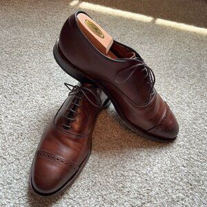 Allen Edmonds Fifth Avenue Mens Cap Toe Oxford Dress Shoes 9.5 D Brown Leather